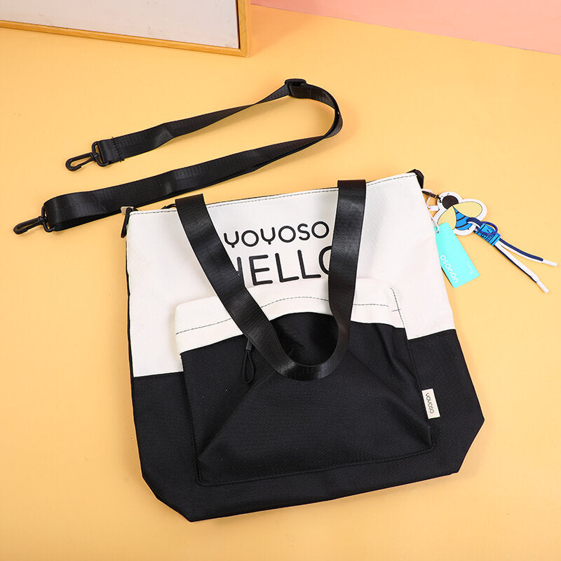 Lettera inglese semplice borsa della spesa-nero