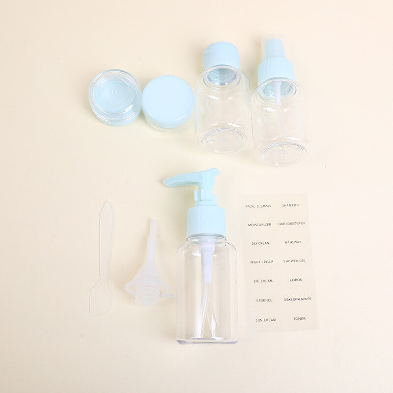 Set di 8 bottiglie da viaggio (azzurro chiaro)