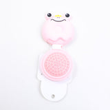 Pettine pieghevole in stile cartone animato del principe ranocchio con specchio