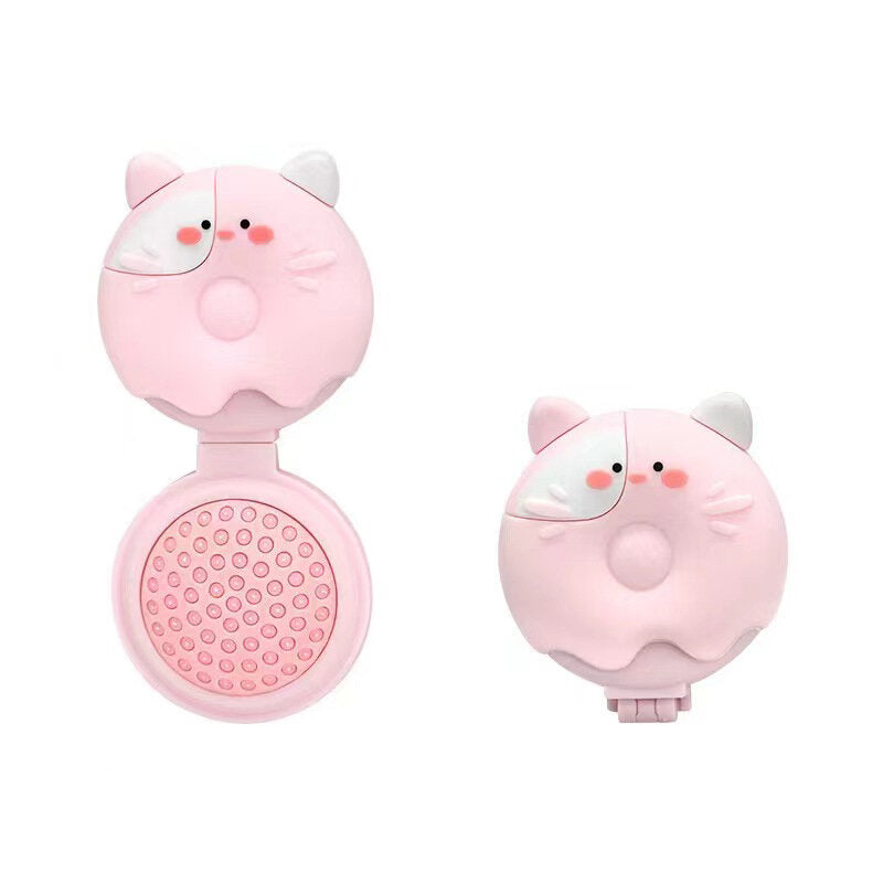 Pettine pieghevole in stile cartone animato con specchio