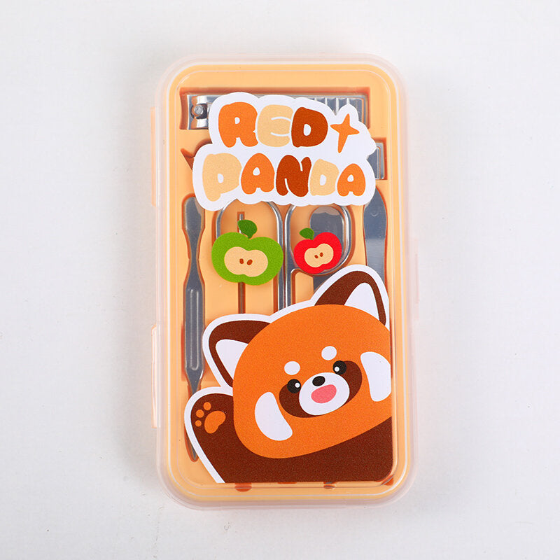 Piccolo panda con frutta Tagliaunghie set da sette pezzi