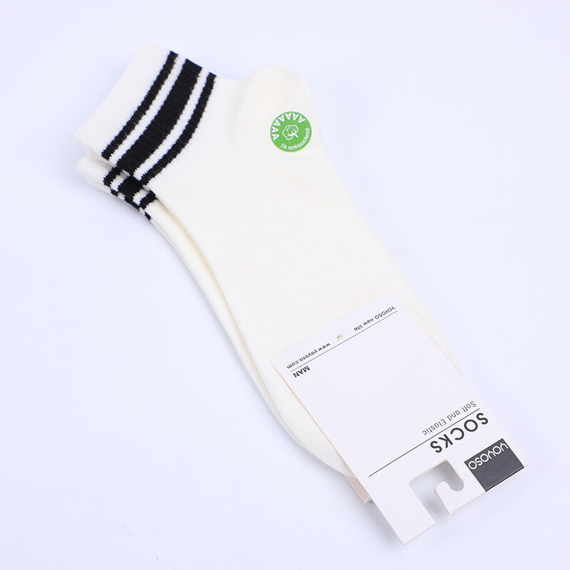 Calzini casual da uomo con taglio basso per barre parallele MK001208-due paia