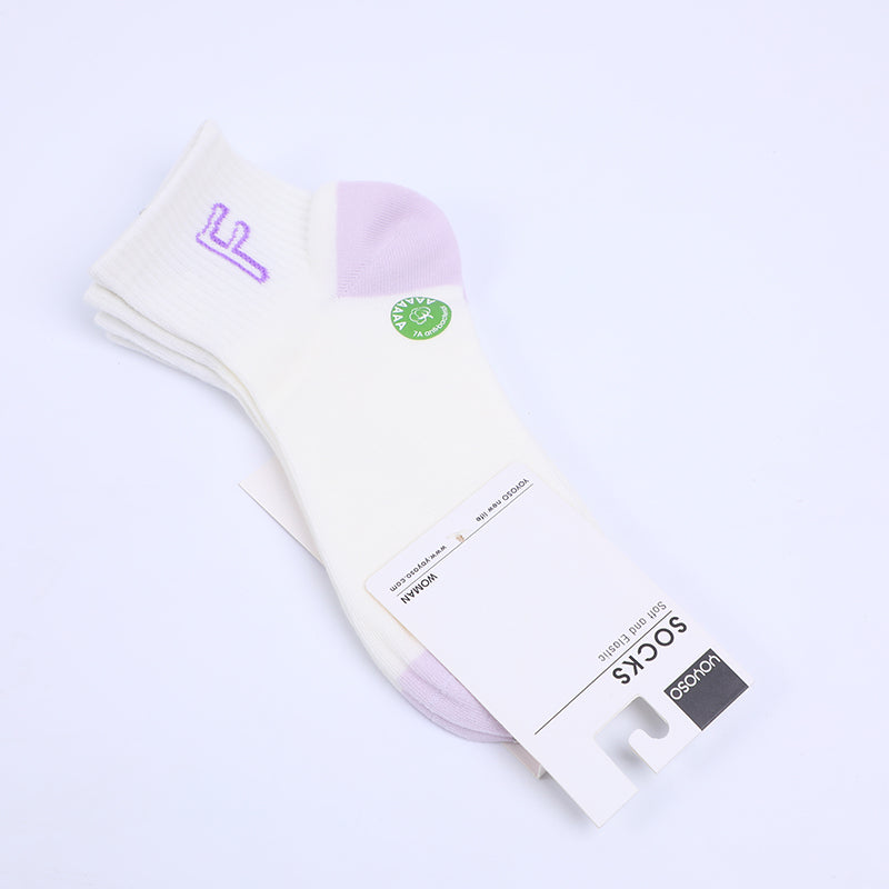 Calzini casual viola da donna a metà polpaccio - due paia