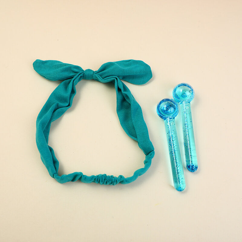 Set di bellezza con fascia per capelli e sfera con onde di ghiaccio
