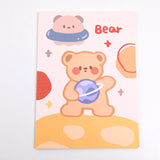 Quaderno cucito con animali domestici carini A5 - pagine interne con linee orizzontali