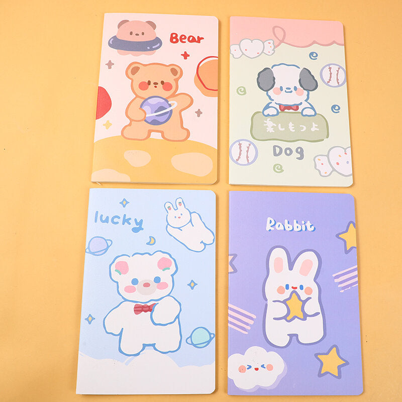 Quaderno cucito con animali domestici carini A5 - pagine interne con linee orizzontali