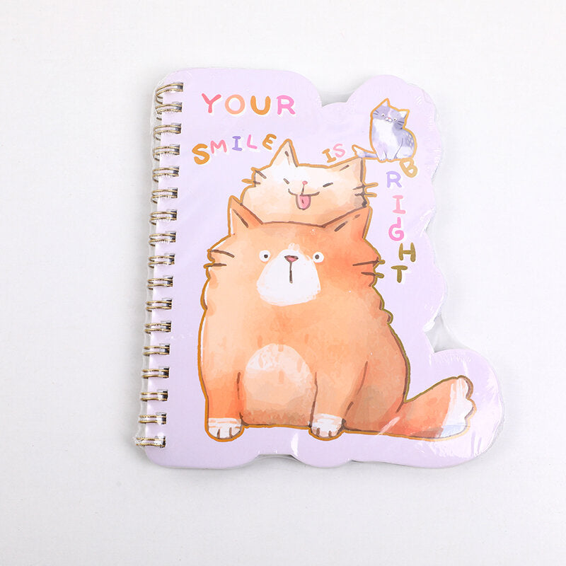 Taccuino a spirale in stile gattino carino B6-pagine interne a righe orizzontali
