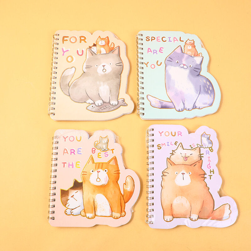 Taccuino a spirale in stile gattino carino B6-pagine interne a righe orizzontali