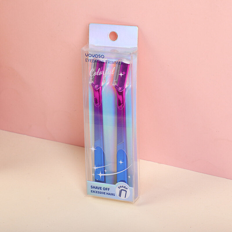 Rifinitore sopracciglia elettrolitico colorato viola sfumato set da 2 pezzi-blu