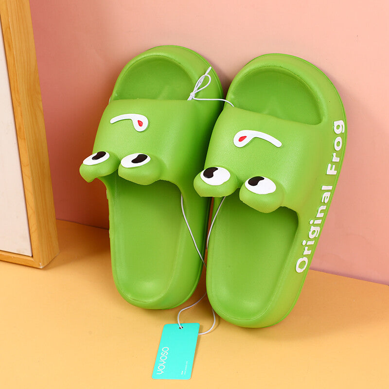 Ciabatte da donna carine e divertenti con testa grande, taglia 36-37 (verde frutta)