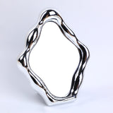 Specchio da tavolo creativo in argento con diamanti barocchi