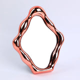 Specchio da tavolo creativo in oro rosa con diamanti barocchi