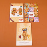 Quaderno per sutura serie TEDDY ISLAND A5 (confezione da 3 pezzi) - pagine con linea orizzontale 30 fogli