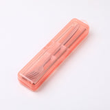 Set di posate con cucchiaio, forchetta e cannuccia della serie colorata