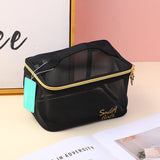 Borsa cosmetica in tessuto a rete quadrata, piccola