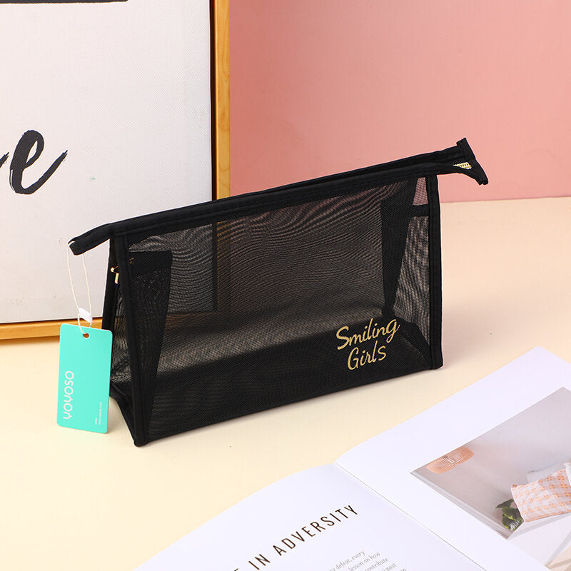 Borsa per cosmetici in tessuto a rete