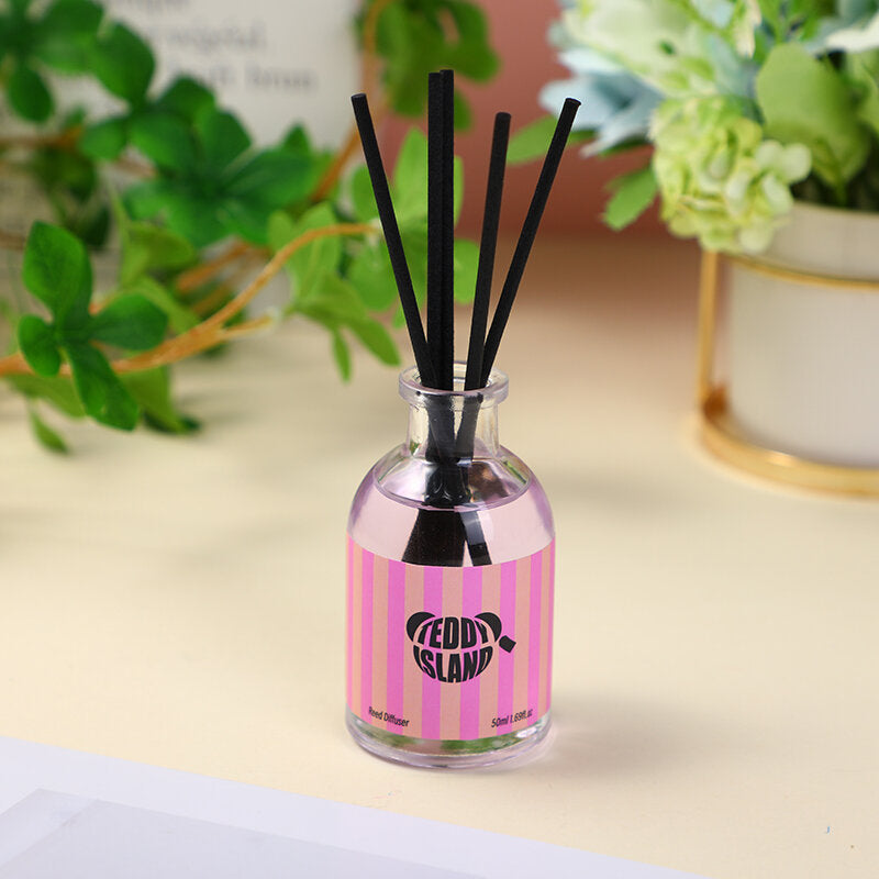 Diffusore a bastoncini da ballo con fiori viola serie TEDDY ISLAND 50ml