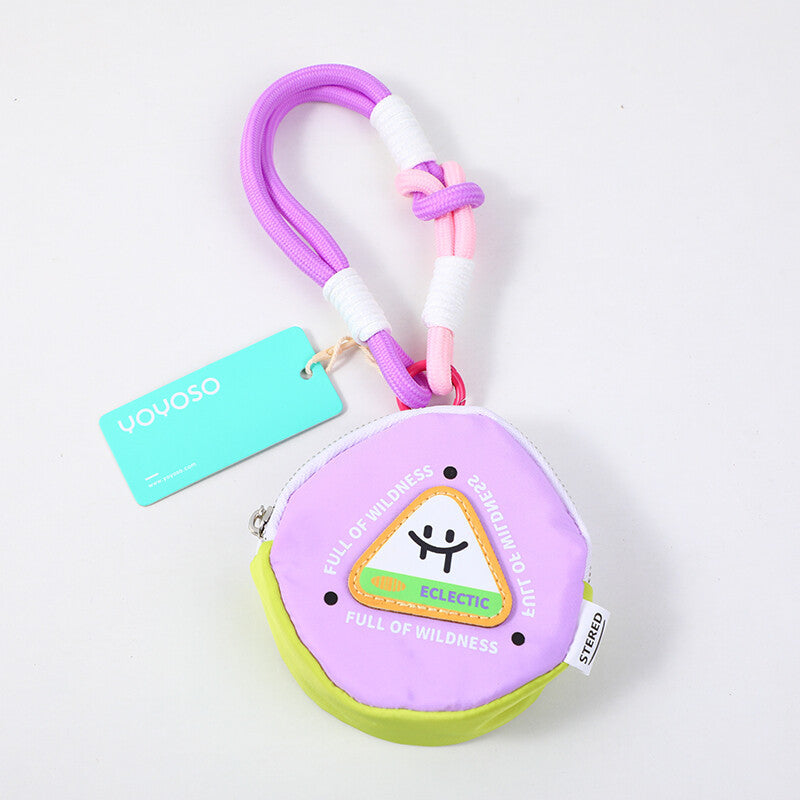 Mini borsa portaoggetti con volto sorridente colorato