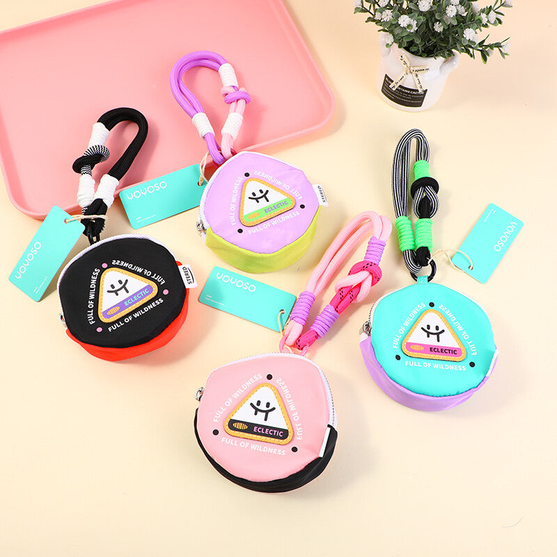 Mini borsa portaoggetti con volto sorridente colorato