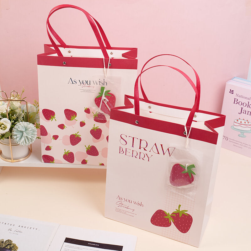 Borsa regalo verticale fragola-M