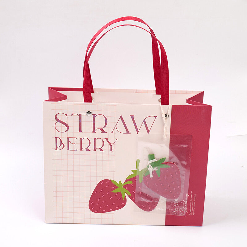 Borsa regalo orizzontale fragola-S