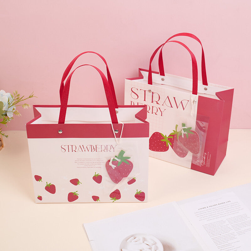 Borsa regalo orizzontale fragola-S