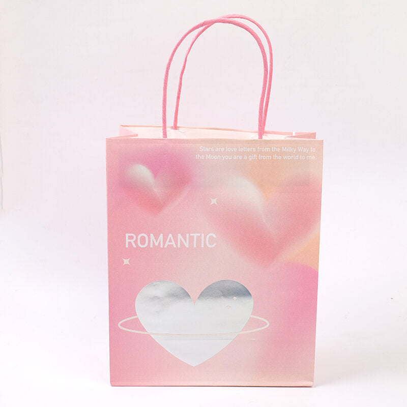 Borsa verticale in carta kraft con segnale cardiaco-L