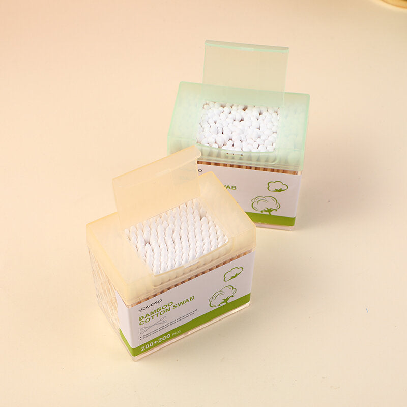 Cotton fioc in bambù con cubetto d'acqua box 400pz