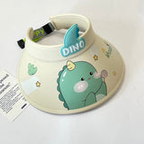 Cappello a visiera per bambini con dinosauro, beige