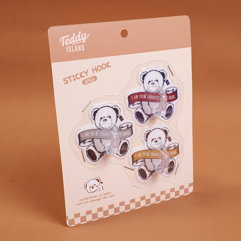 TEDDY ISLAND B serie gancio adesivo 3 pezzi