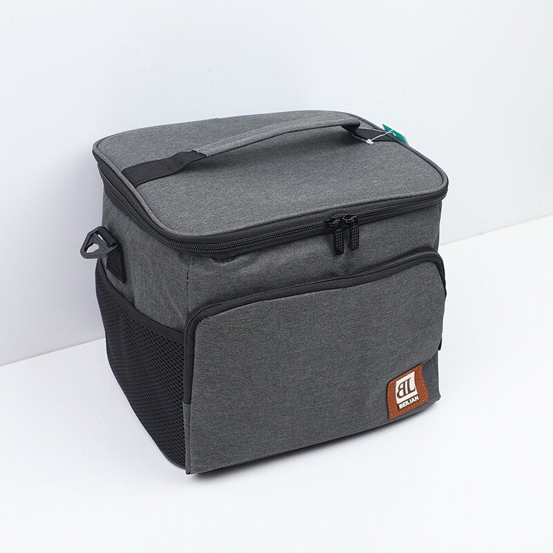 borsa da pranzo portatile da esterno nera