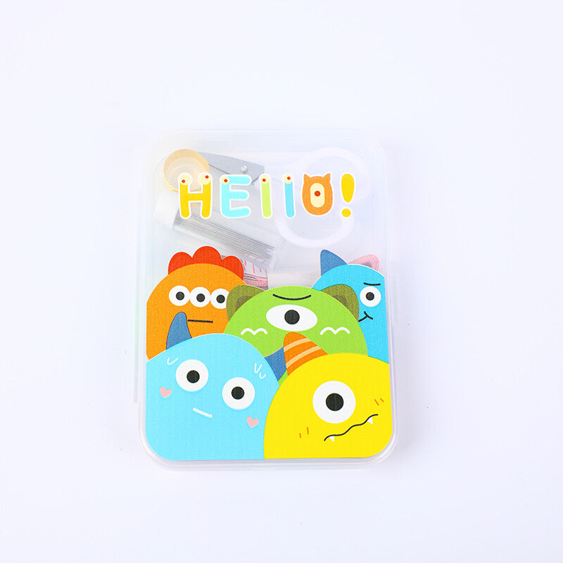 Scatola da cucito con serie di animali dei cartoni animati