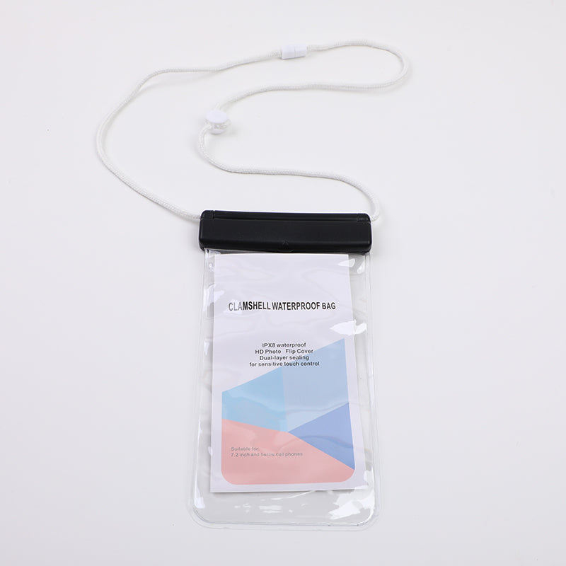 Borsa per telefono impermeabile trasparente con tripla chiusura a scatto