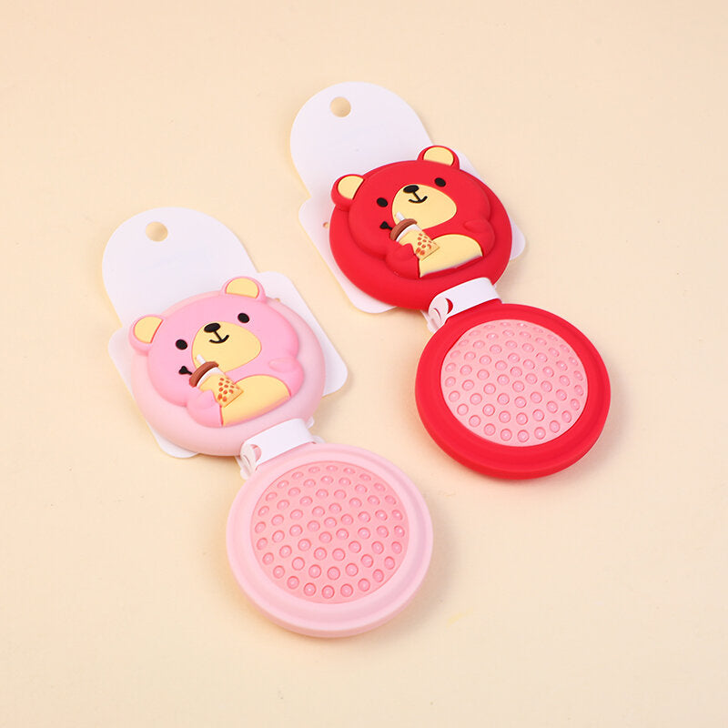 Pettine per specchio pieghevole con orsetto da tè al latte (edizione speciale fragola) -174