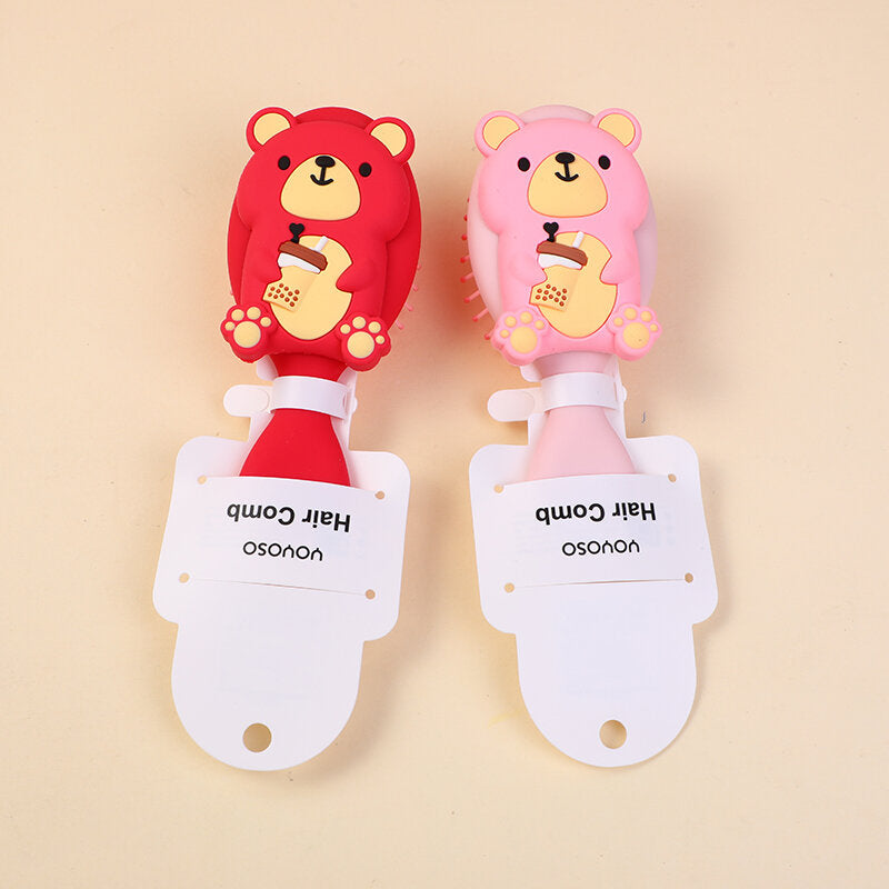 Mini pettine a cuscino d'aria con orsetto da tè al latte (edizione speciale fragola) -3140