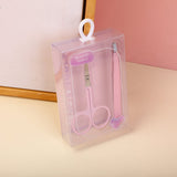 Set combinato di strumenti per sopracciglia serie Crystal Purple (pinzette e forbici per sopracciglia)