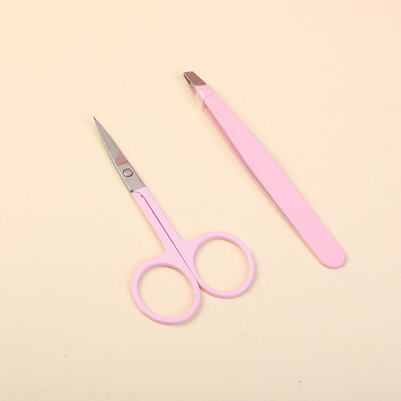 Set combinato di strumenti per sopracciglia serie Crystal Purple (pinzette e forbici per sopracciglia)
