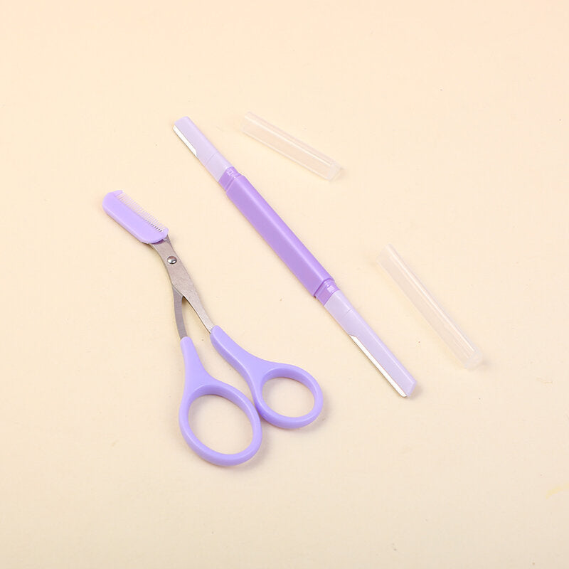 Set combinato forbici e rifinitore per sopracciglia Crystal Purple Series-2 pezzi