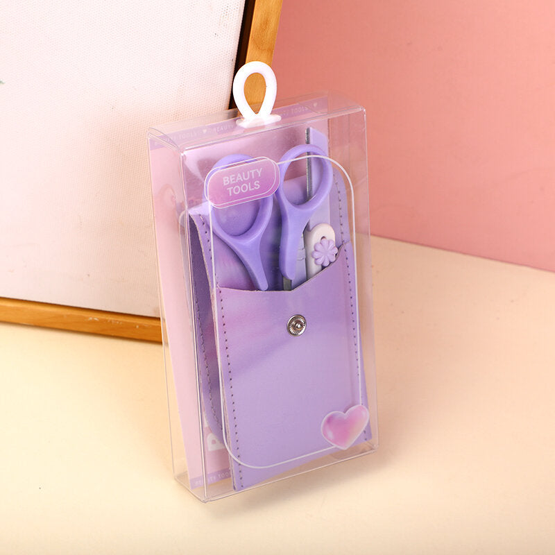 Strumenti multifunzionali per sopracciglia serie Crystal Purple, set da 3 pezzi (inclusa custodia)