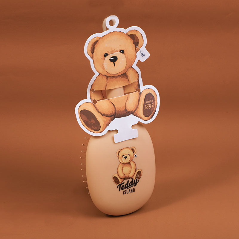 Pettine massaggiante rotondo serie TEDDY ISLAND-marrone chiaro