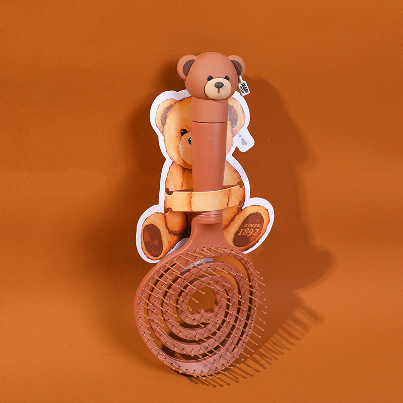 Pettine per capelli cavi della serie TEDDY ISLAND-marrone scuro