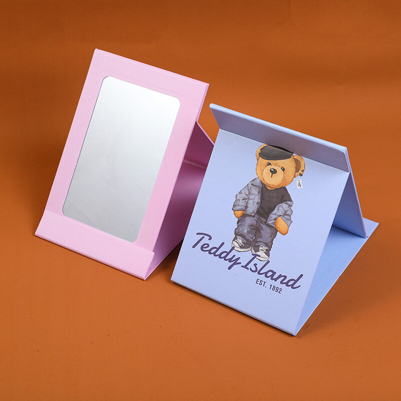 Specchio di carta pieghevole con orso sportivo della serie TEDDY ISLAND-1Pz