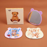 Specchio da tavolo con testa d'orso in rilievo serie TEDDY ISLAND per il tempo libero-1Pz