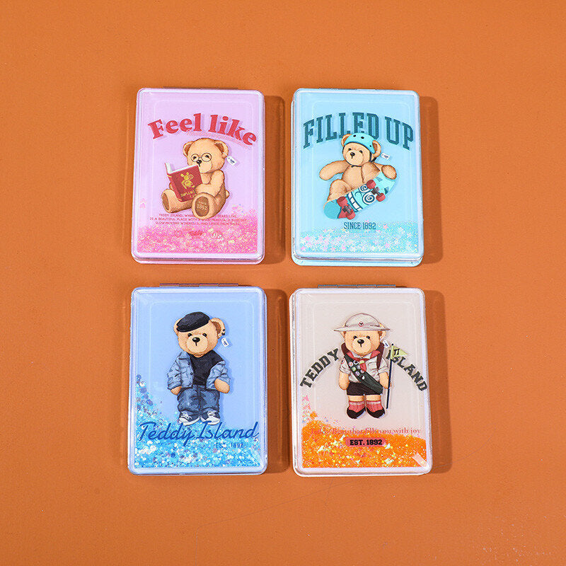 Specchio moda rettangolare in rilievo di sabbia mobile serie TEDDY ISLAND-orso sportivo