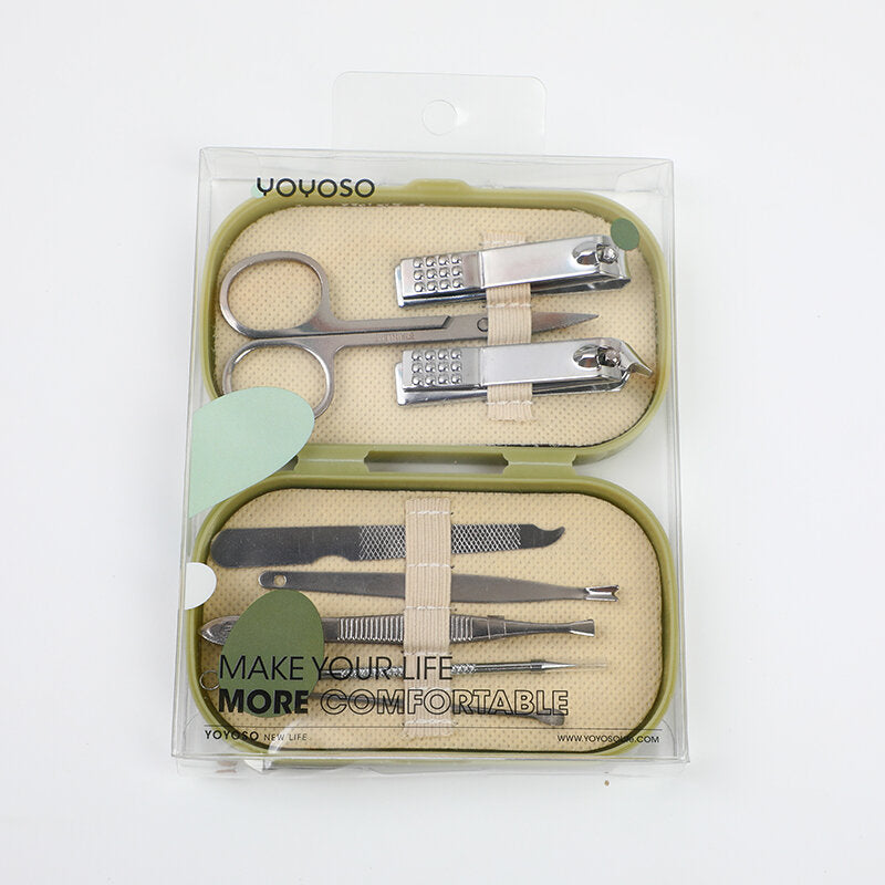 Tagliaunghie in scatola set da 8 pezzi - verde