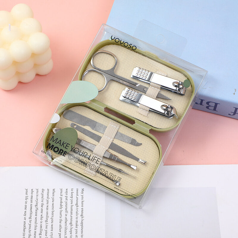 Tagliaunghie in scatola set da 8 pezzi - verde