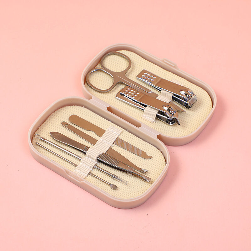 Tagliaunghie in scatola set da 8 pezzi - grigio