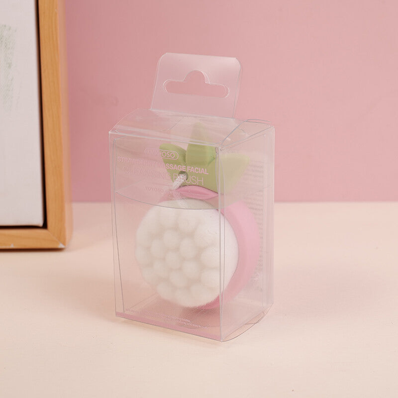 Spazzola per la pulizia del viso con massaggio alla fragola