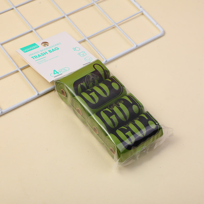 Sacchetto della spazzatura biodegradabile stampato 4 pezzi-verde