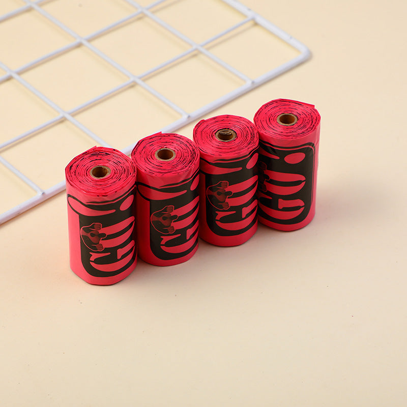 Sacchetto della spazzatura biodegradabile stampato 4 pezzi-rosso rosa